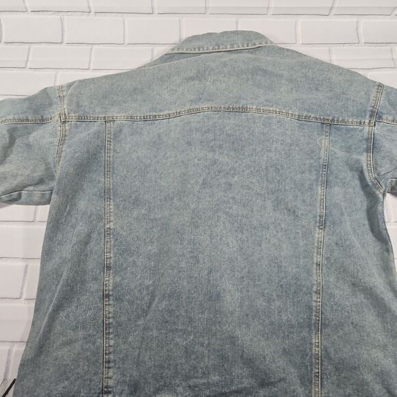 Midway Denim Jacket New Loose Fit Light Blue SIZE Large with pockets - Picture 8 of 10